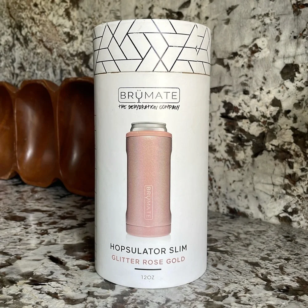 Brumate Hopsulator Slim in Glitter Rose Gold - Picture 2 of 9